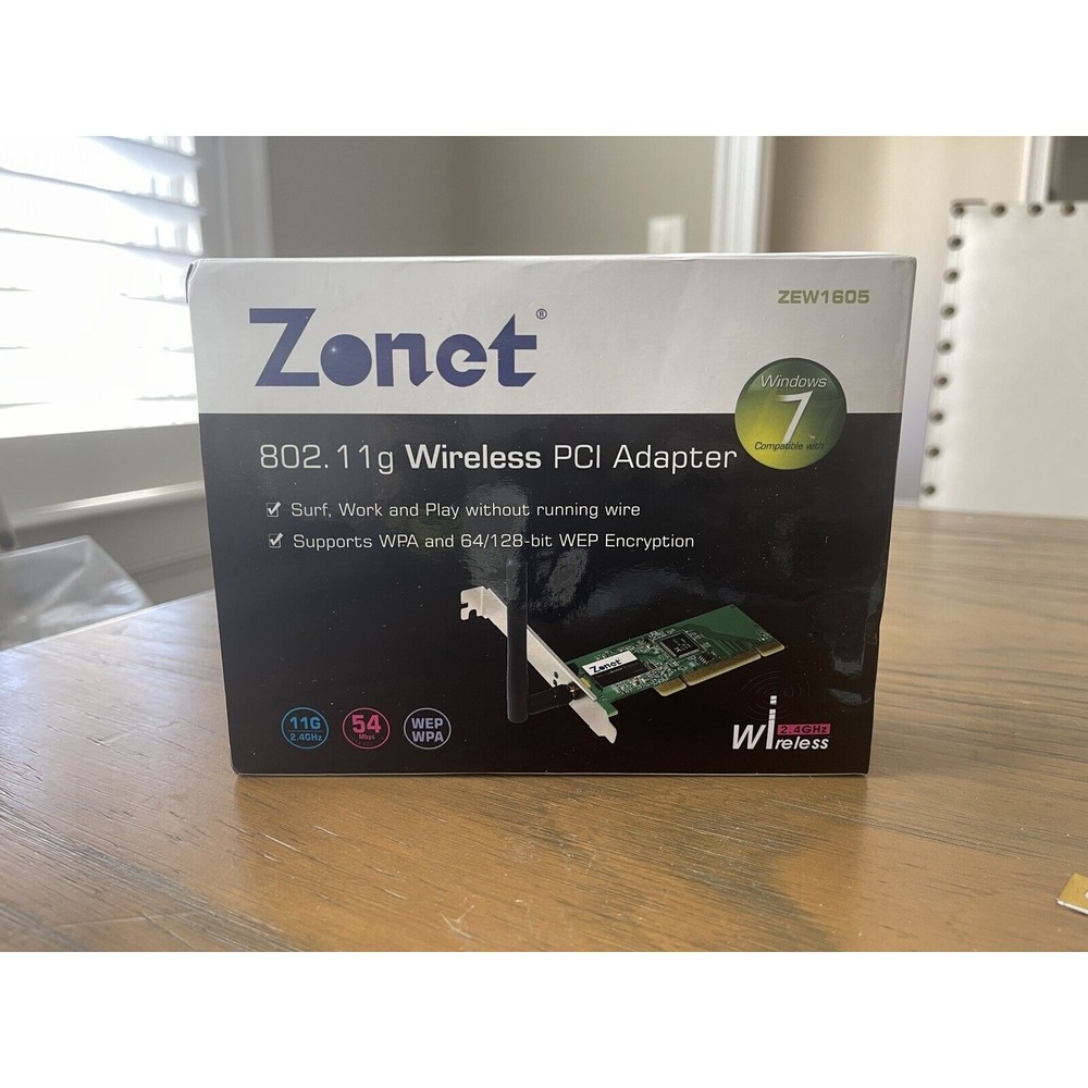 *BRAND NEW* Zonet 802.11g 54Mbps Wireless LAN PCI Adapter ZEW1605 WEP WPA